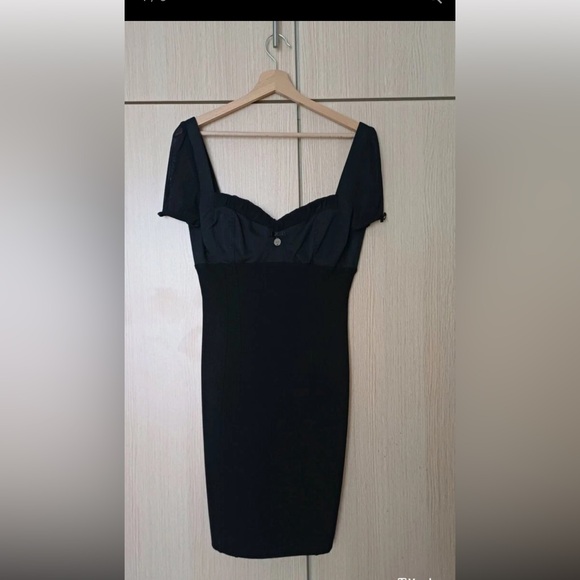 Liu Jo Black Midi Dress size M EU 46 - Picture 1 of 7